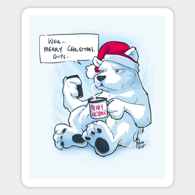 Christmas Bear Magnet by MBGraphiX